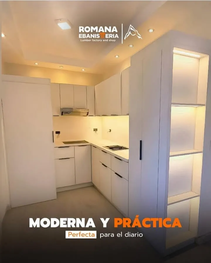 COCINA MDF BLANCO BRILLO